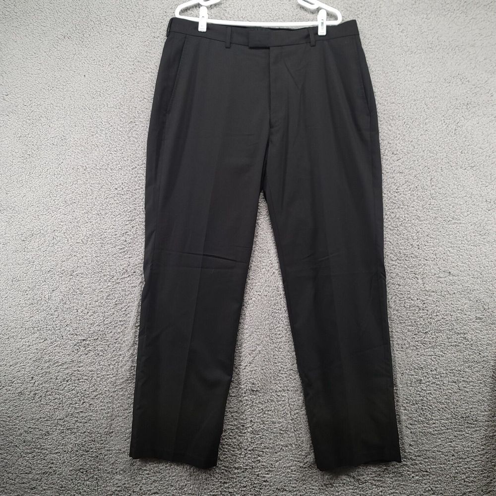 Haggar Pants Men's Black Straight Fit 38x32 Dress‎ Pants 1926 Originals